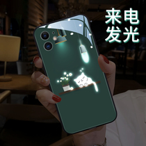 Lamp down cat luminous x suitable for apple 11 mobile phone shell iphonex call flash iphone11promax cartoon female 12pro glass xsmax creative xr full