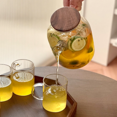 Стеклянный заварочный чайник для домашнего использования, вместительный и большой фруктовый чай