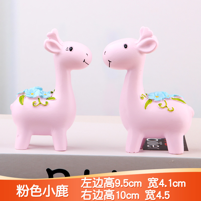 Children Gift Cartoon Cute Giraffe Resin Furnishing Couple Creative New Home Tabletop Decorations Small Hem