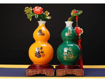 Modern home decoration resin imitation Jade peace Ruyi Fu Luo vase crafts ornaments creative wine cabinet