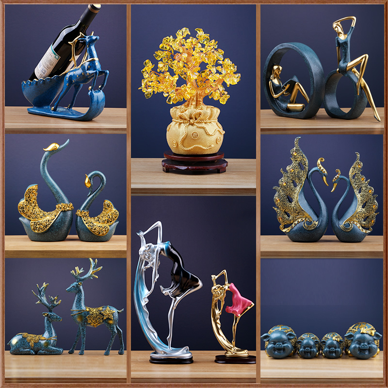 Nordic Home Living Room Cubicle Room TV Wine Cabinet Decorations Pendulum creative office Process Gift decorations small furnishing