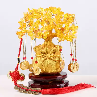 Citrine hair tree wine cabinet decorations ornaments home living room craft gifts decoration small furnishings creative cash cow