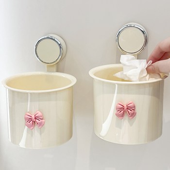 Wall-mounted suction cup wash towel storage box