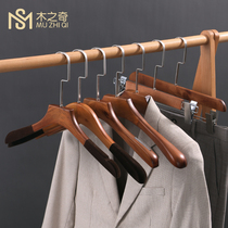 Solid Wood hanger non-slip clothing store flocking jacket Home Hotel retro childrens pants clip wholesale adult clothes hanging