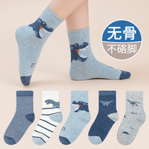 Boys socks spring and autumn pure cotton childrens middle and big boy boy autumn and winter boy baby autumn thin section medium tube socks cotton