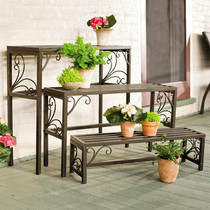Nordic Iron Art Balcony Multilayer Combined Flower Shelf Floor Type Terrace Shelve Indoor Outdoor Patio Plant Shelf