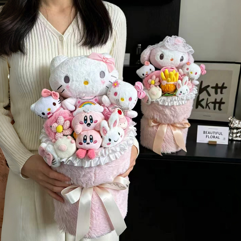 Hello Kitty Doll Bouquet, Graduation Gift with a Sense of Ceremony, Gift for Girls, Best Friend, Birthday Gift, Cartoon Flower