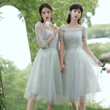 Весеннее длинное простое и элегантное платье подружки невесты, по фигуре, средней длины