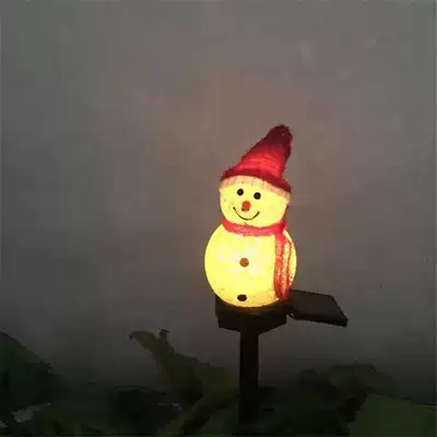 LED Solar Energy saving Christmas ground plug Snowman Garden Lawn light Garden decoration Outdoor waterproof