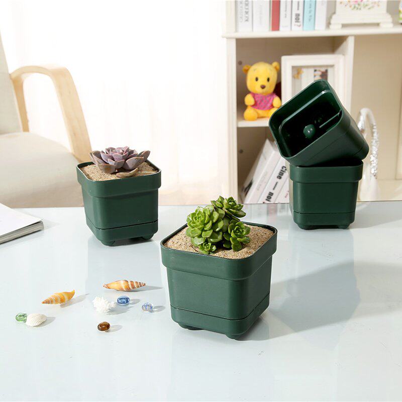 Square flower pot plastic flower pelvis pallet landing lazy water basin medium thickening multi-meat pot balcony creativity