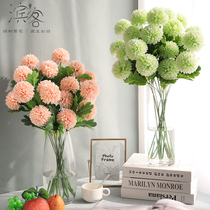 Simulation hydrangea single rose bouquet Living room decoration dried flowers fake flowers silk flowers Dandelion flower arrangement ornaments vase