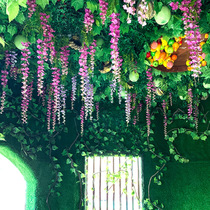 Artificial wisteria flower Violet flower rattan winding Wedding roof interior decoration hanging foot ceiling fake flower wall hanging flower