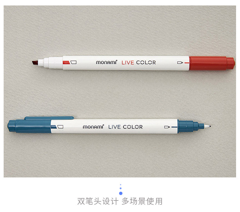 Live Color 04043 — одноцветная нейтральная ручка с двумя головными флуоресцентными маркерами pic 5