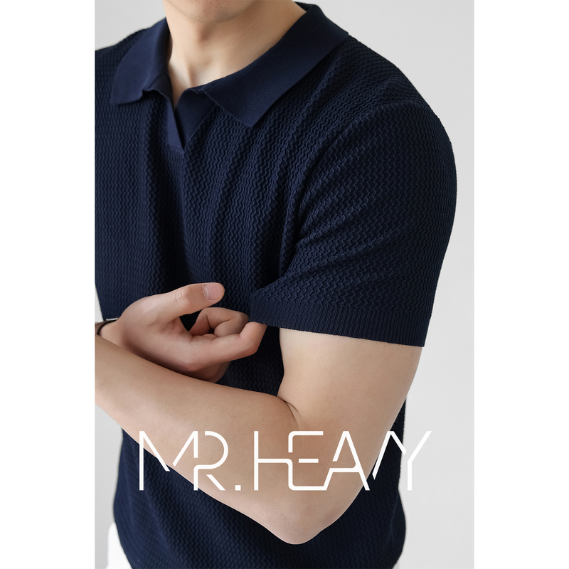 Heavyweight Gentleman Seagull Collar Knitted Polo Shirt Short Sleeve Men's Summer New Style Mature Style V-Neck T-Shirt Business Casual Heavyweight Gentleman Seagull Collar Knitted Polo Shirt Short Sleeve Men's Summer New Style Mature Style V-Neck T-Shirt Business Casual