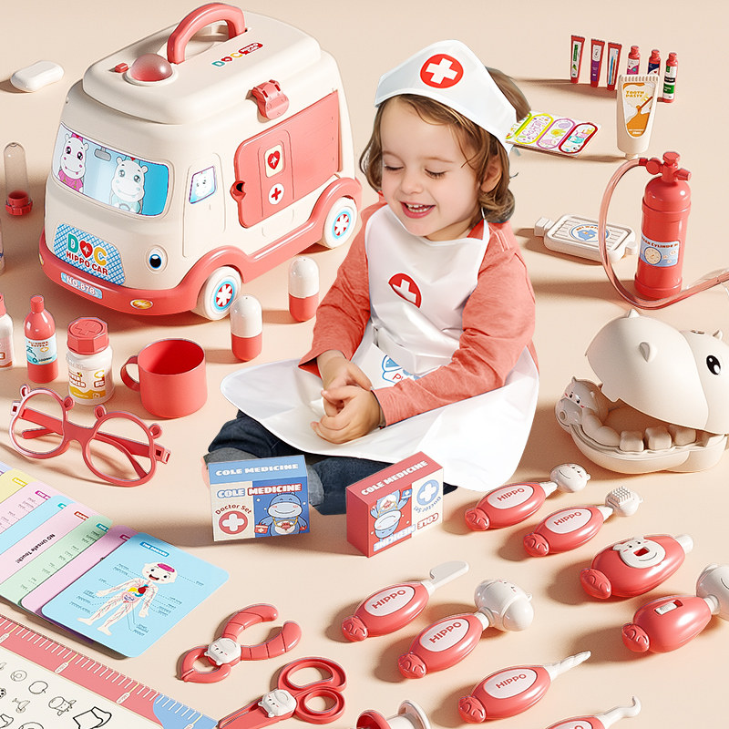 Small doctor's toy suit girl plays a child's home stethoscope baby medical nurse beats up a doctor-Taobao