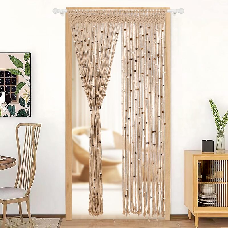Bohemian Style Hand-Woven Bead Curtain Door Curtain Partition Decoration Tassel Hanging Curtain Home Living Room Bedroom Blocking Curtain Bohemian Style Hand-Woven Bead Curtain Door Curtain Partition Decoration Tassel Hanging Curtain Home Living Room Bedroom Blocking Curtain