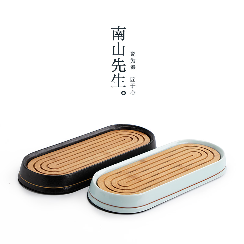 Mr. Nanshan Light Jian ET Dry tea tray Home Embedded storage Water storage pan Ceramic Dishes Brief small teatai Tea Sea