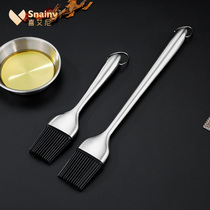 Happy Aini Oil Brush 304 stainless steel Kitchen Seasoning Silicone Brush home High temperature resistant with no hair Barbecue Oil Brush