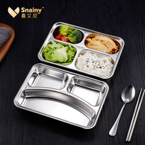 304 stainless steel fast food plate Childrens baby plate grid household rice plate Kindergarten student separation type tableware