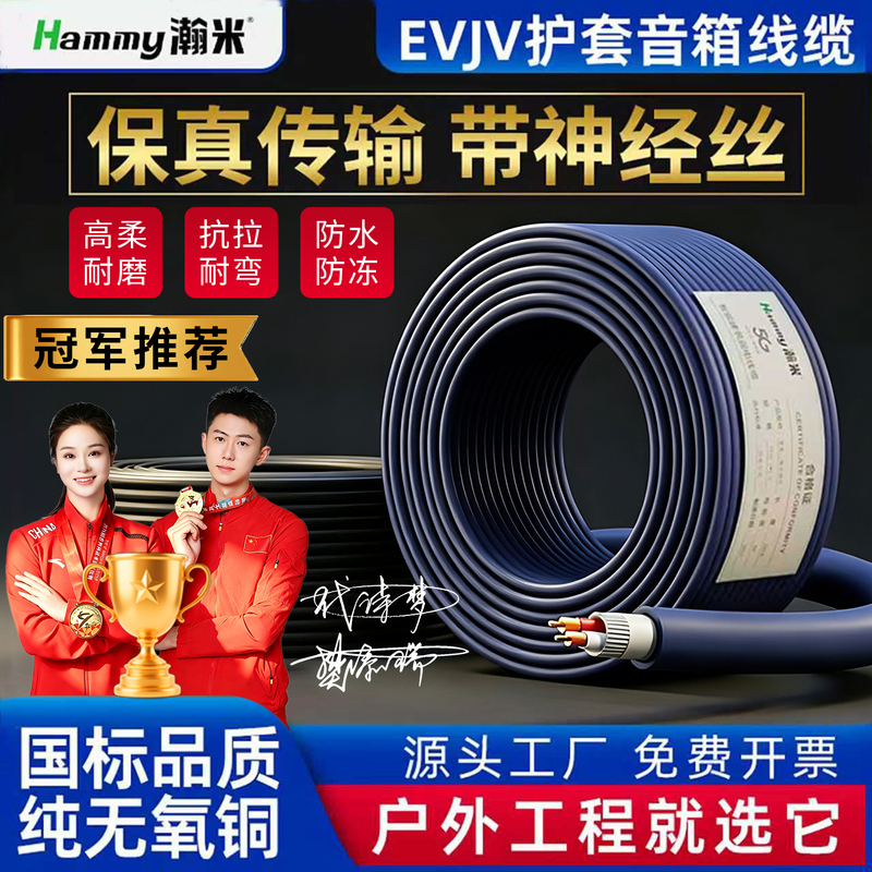 National Standard Audio Cable Speaker Cable Connection Dedicated Cable Evjv2 Core 4-Core Oxygen-Free Copper Speaker Amplifier Stage Audio Cable