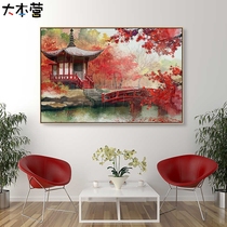  Ancient beauty blossoming deep diy digital oil painting Forbidden City building red wall plum blossom hand-painted digital oil painting