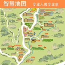 H5 scenic spot hand-drawn map design and customized intelligent intelligent electronic audio guide navigation and positioning applet