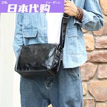 Japan FS retro vegetable tanned leather mens first-layer cowhide shoulder crossbody bag handmade genuine leather horizontal style casual trendy mail