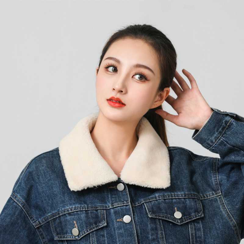 Universal Fur Collar, Anti-Dirt, Warm, Cold-Proof, Thin Jacket, Stand-Up Collar, Foldable and Washable, Popular Lamb Fur Collar, Sold Separately