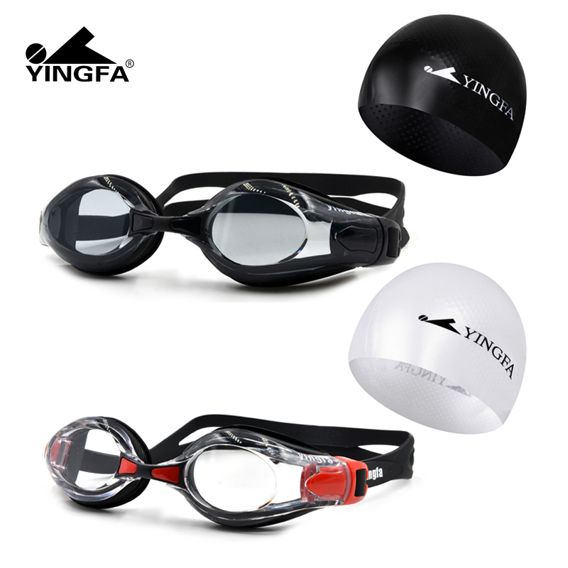 English Hair Swimming Goggles Waterproof Anti-Fog Large Frame Male And Female Swimming Glasses Professional High-definition Swimming Glasses Swimming Cap Myopia Suit