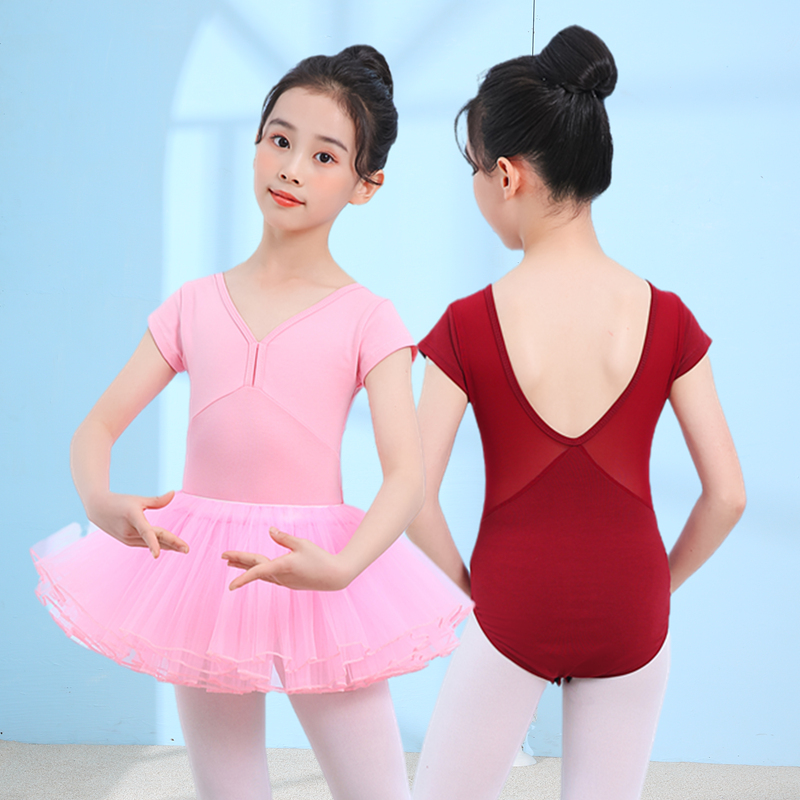 Children's dance clothes girls' exercise clothes children's test Chinese dance clothes ballet skirt tutu skirt short-sleeved cotton