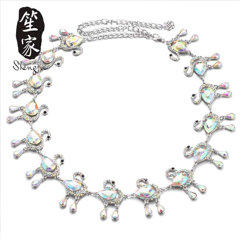 Sheng Jia Belly Leather Dance High Gear Waist Trim Waist Trim Water Drill 2022 New Swan Water Drill Colorful Diamond Anti-Hook Beginners Accessories