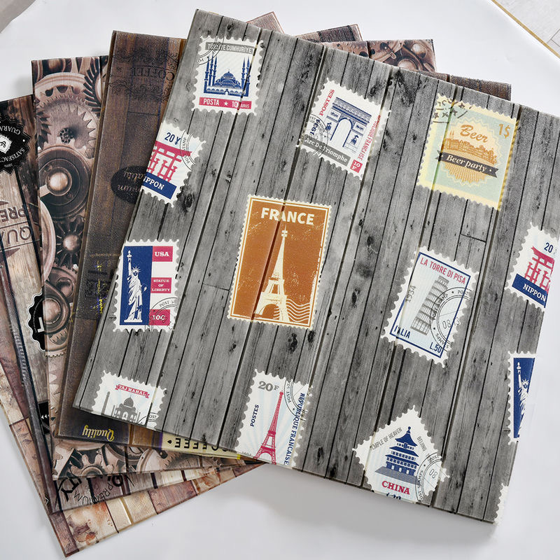 Retro nostalgic 3d three-dimensional wall stickers self-adhesive waterproof and moisture-proof industrial wind restaurant barbershop renovation wall wallpaper stickers