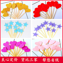 New flash - grinded pentagon star love 10 cake plugins star heart bake bake bake to plug in flag