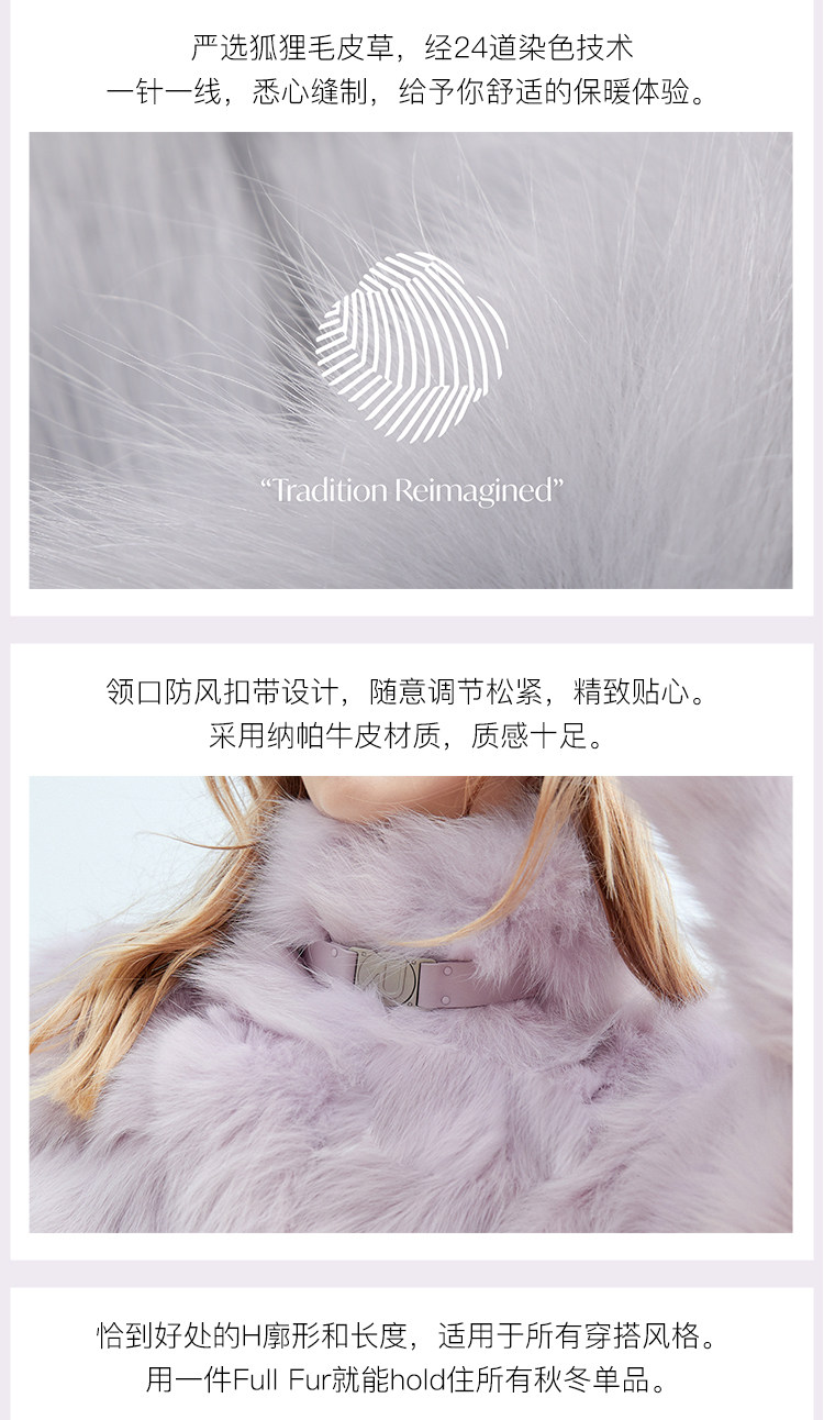 Ozlana 智能电发热 女士狐狸毛夹克 皮草外套 图5