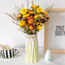 ins Nordic ceramic vase TV cabinet ornaments living room dried flower small vase simple decoration home desktop flower arrangement