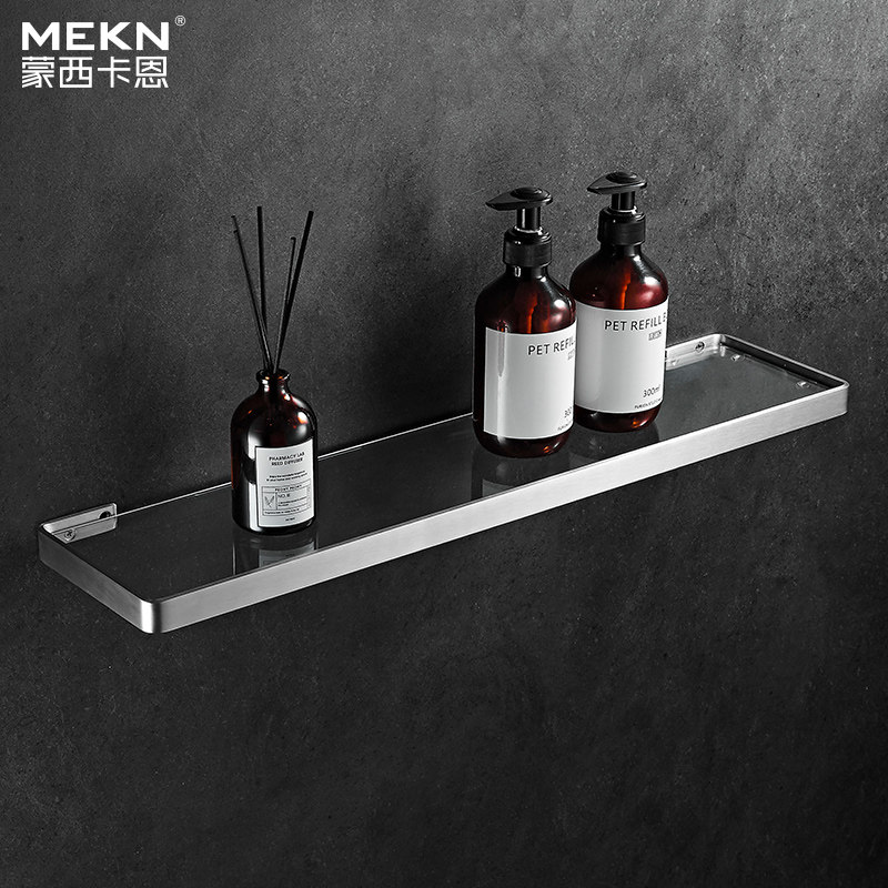 304 Stainless Steel Glass Shelve Makeup Room Wall Wash Table Mirror Front Cosmetic Containing shelf Bathroom Pendant