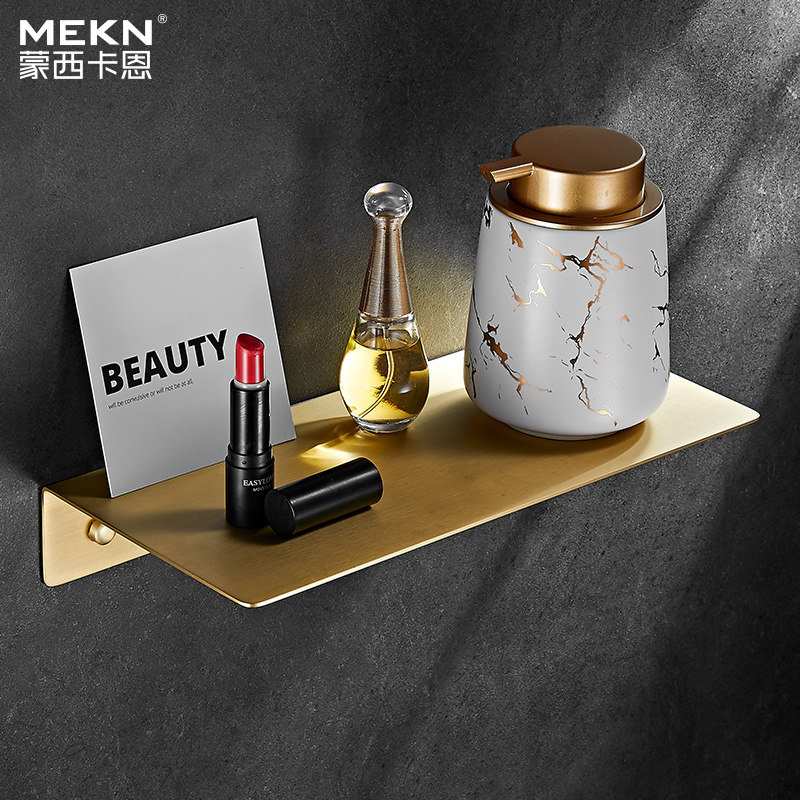 Nordic Brass Racks lined with partitions Bathroom Mirror Front makeup Desk Dressing Room Containing shelf Wall Trays Wall-mounted