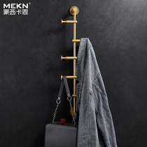 Xuan Guan Door Rear Clothing Hook Wall Wall-mounted Bedroom Activity Hanging Clothes Hook Light Lavish Living Room Brass Solid Clothes Hat Rack