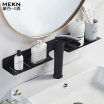Faucet rack toilet wall-mounted multi-function mirror front wash table non-punching bathroom storage rack