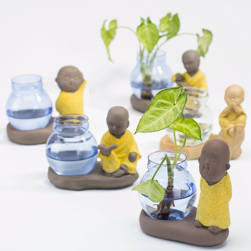 Hydroponic nonporous glassware grass cooper other lucky bamboo hyacinth young monk refers to flower pot ceramic wholesale