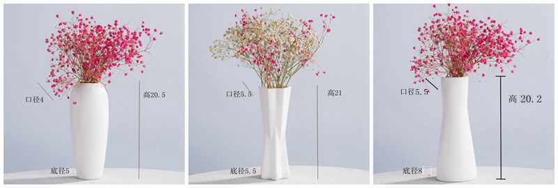 Large white all over the sky star fashion vase dry flower creative living room office decoration ceramics handicraft furnishing articles