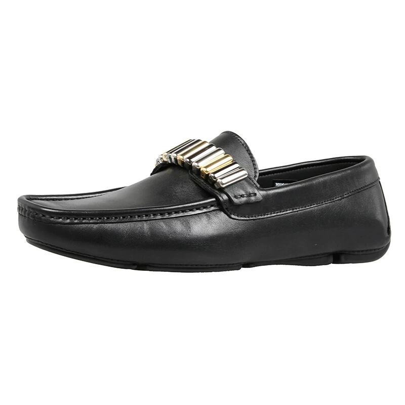 Versace/ Мужские черные кожаные кроссовки для отдыха V900594 VM00011 V000c