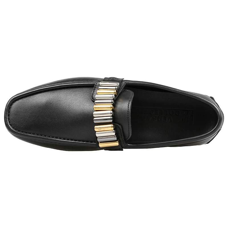 Versace/ Мужские черные кожаные кроссовки для отдыха V900594 VM00011 V000c