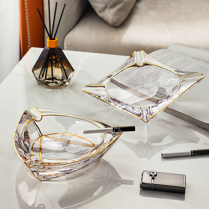 Light extravaganza Ashtray Creative Personality Trend Home 2021 sketch glass upscale big number office Living room swing piece