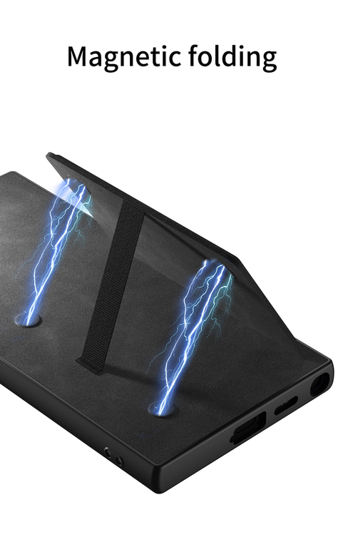 Business Synthetic Leather Card Holder Kickstand Wireless Charging Compatible S24, S24 Plus, S24 Ultra Samsung Phone Case