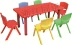 Tonggong trẻ em bàn nhựa nhựa sáu người bóng bàn vuông trẻ em đồ chơi bàn trò chơi bàn học - Phòng trẻ em / Bàn ghế
