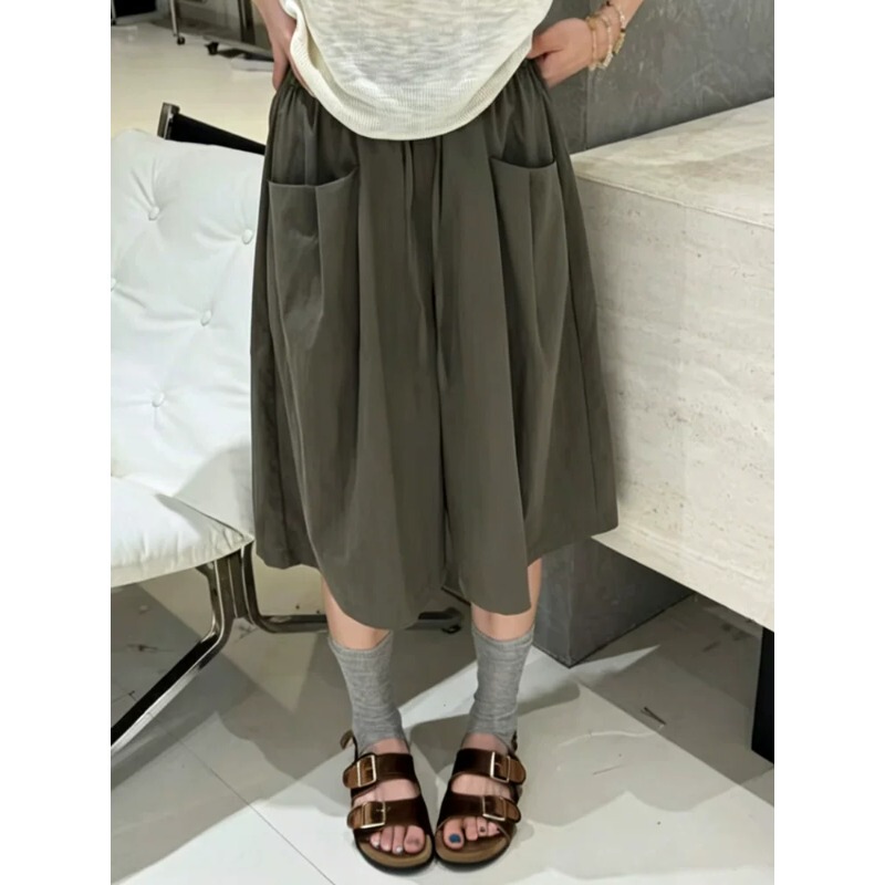 Elastic Waist Drawstring Cropped Casual Pants for Women, Summer Thin Style 2026 New Model, Petite Wide-Leg Pants, Loose and Versatile, Slimming Elastic Waist Drawstring Cropped Casual Pants for Women, Summer Thin Style 2026 New Model, Petite Wide-Leg Pants, Loose and Versatile, Slimming