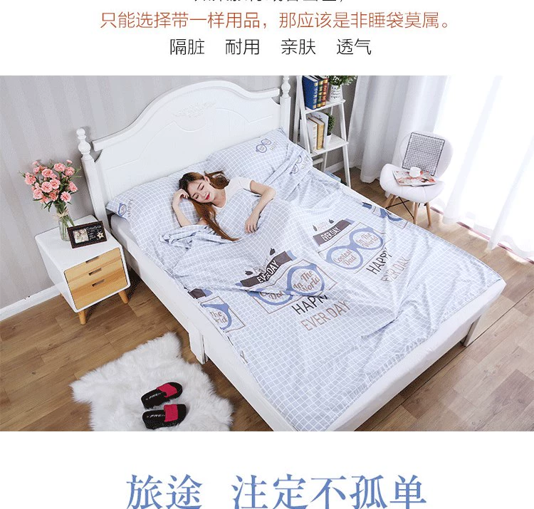 Du lịch bẩn túi ngủ xách tay trong nhà đôi khách sạn đơn du lịch khách sạn chống bẩn chăn bông không bông - Túi ngủ túi ngủ hình cá mập người lớn