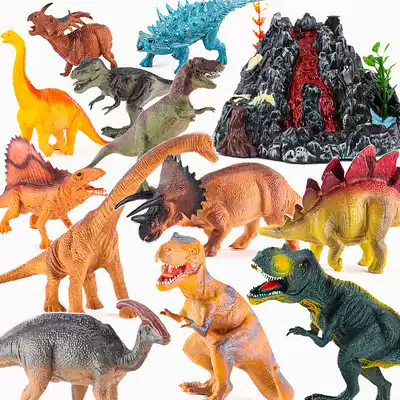 Children's dinosaur simulation suit Boy T-rex triceratops Pterodactyl Canglong model plastic small animal ornaments