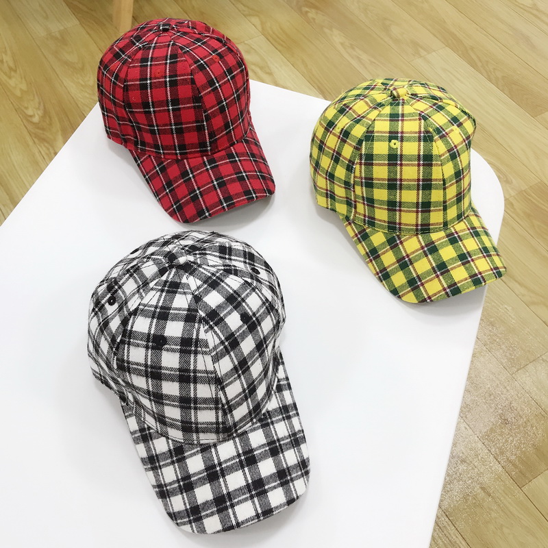 Children Baseball Hat Spring Fall Baby Duck Tongue Hat Winter Korean Version Male Girl Hat Kid Trend Plaid Hat